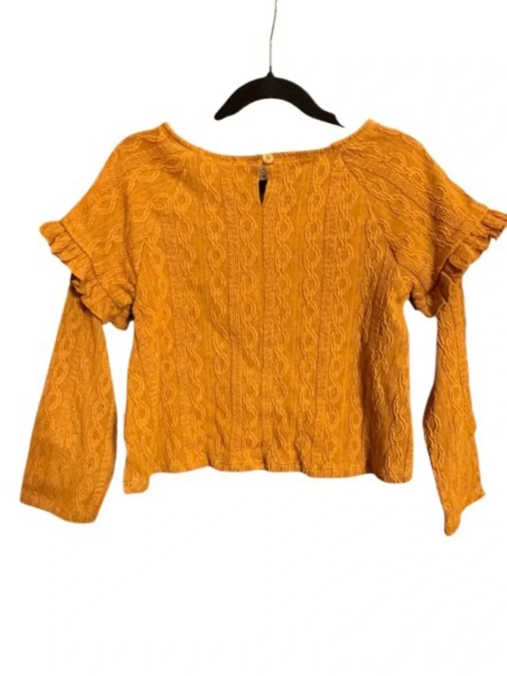 Pippa & Julie Mustard Cable Knit Ruffle Top H & M Green Corduroy Skirt NWT Sz 6